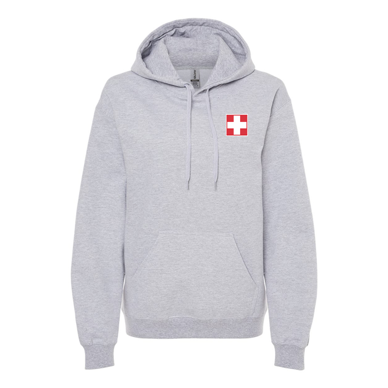 Men's  Switzerland National Football Soccer Team  Softstyle Midweight Hooded Sweatshirt